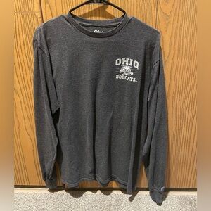 Grey Long Sleeve Ohio University Tshirt Medium